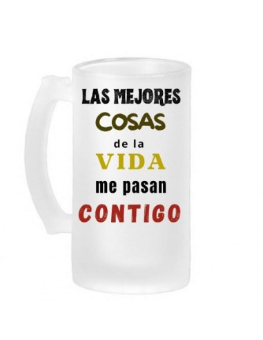 Jarra de cerveza esmerilada LAS MEJORES COSAS DE LA VIDA