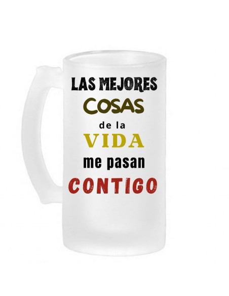 Jarra de cerveza esmerilada LAS MEJORES COSAS DE LA VIDA